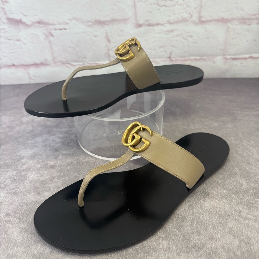 Gucci Beige and Black Sandals